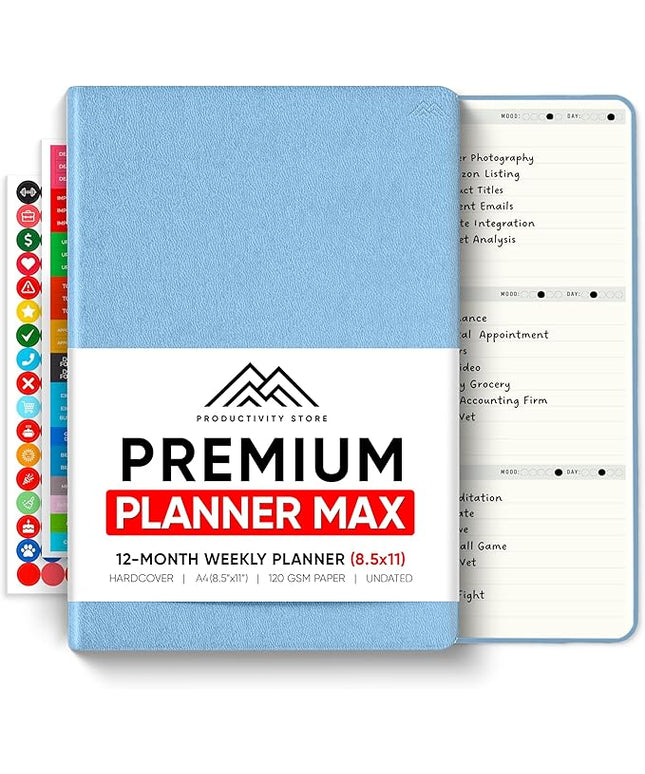 Undated, 2026 Planner, 8.5" x 11" - The #1 Productivity Planner to Achieve Your 2026 Goals - Planner 2026-2027 by PRODUCTIVITY STORE (A4, BLUE)