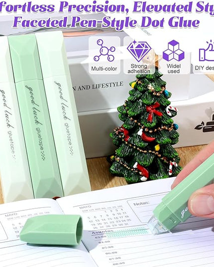 4PCS Double Sided Tape Pen, Strong Double Sided Tape Pens, New Gradient Color Double Side Tape Roller for Gift Wrapping, Junk Journals, Essential Scrapbooking Supplies, School Office (Purple)