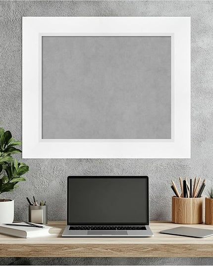 Amanti Art White Framed Magnetic Board 21x25 Small Vision Board for use with Magnets, 100% Metal Sheet to Display Items as Office Decor or for Home Organization in mudroom, Kitchen or Kids Room