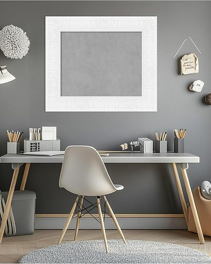 Amanti Art White Framed Magnetic Board 23x27 Small Vision Board for use with Magnets, 100% Metal Sheet to Display Items as Office Decor or for Home Organization in mudroom, Kitchen or Kids Room
