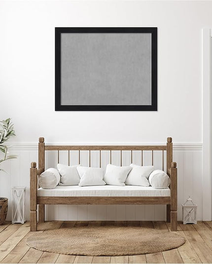 Amanti Art Black Framed Magnetic Board 37x45 X-Large Vision Board for use with Magnets, 100% Metal Sheet to Display Items as Office Decor or for Home Organization in mudroom, Kitchen or Kids Room