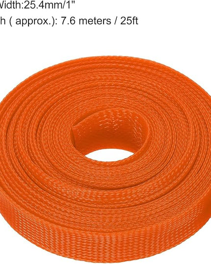 uxcell Expandable Sleeving, 1-inch 25ft Cable Sleeve, Orange