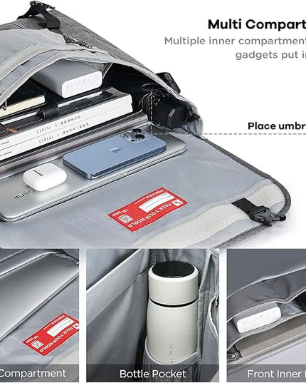 OIWAS Messenger Bag for Women, 17 Inch Laptop Crossbody Bags Men Casual Satchel Shoulder Bag College Travel Office Briefcase (Grey, 17 inch)
