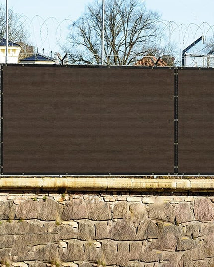 Windscreen4less Privacy Fence Screen Heavy Duty Windscreen Fencing Mesh Fabric Shade Net Cover with Brass Grommtes for Outdoor Wall Garden Yard Pool Deck, 6'x30' Brown