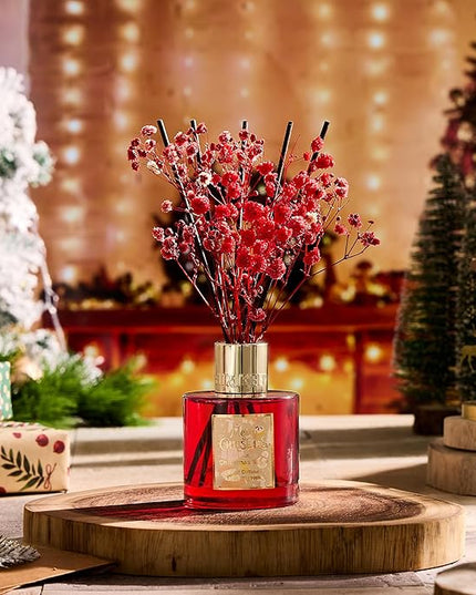 Airkeep Christmas Reed Diffuser Set - 3.38 fl oz (100 ml) Christmas Spice Oil for Home Fragrance, Bathroom Shelf Decor - Christmas Day with 8 Sticks