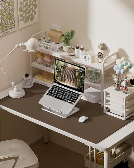 Aothia Leather Desk Pad Protector, Office Desk Mat, Large Mouse Pad, Non-Slip PU Leather Desk Blotter, Laptop Desk Pad, Waterproof Desk Writing Pad for Office and Home (48"x17", Coffee)