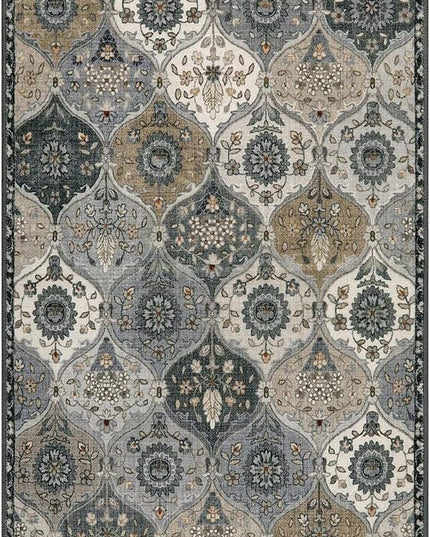 Lahome Moroccan Trellis Kitchen Runner Rug, 2x5 Washable Runners for Hallways Non Slip Soft Hallways Rug Ultra-Thin Vintage Long Carpet for Bedroom Bathroom, Grey