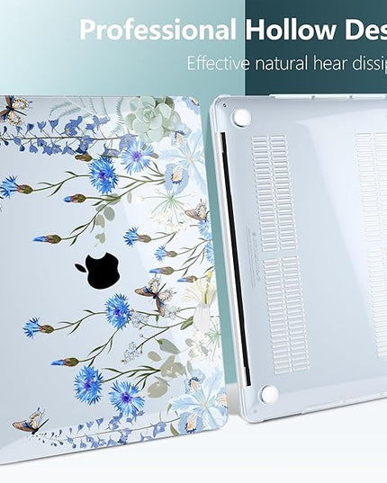 DONGKE Compatible with MacBook Pro 13 inch Case 2024 2023-2020 Release A2338 M2/M1 A2251 A2289 with Retina Display & Touch ID, Plastic Hard Shell & Keyboard Cover & Screen Film - Paradise Nature