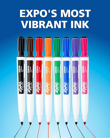 Expo Magnetic Dry Erase Markers with Eraser Fine Tip Black 4 Count