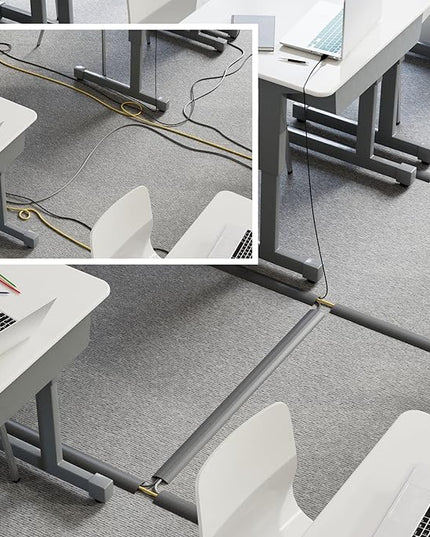 D-Line 6ft Floor Cord Cover, Cable Channel, Protect Cords, Prevent Trips - 0.63" W x 0.31" H - Gray