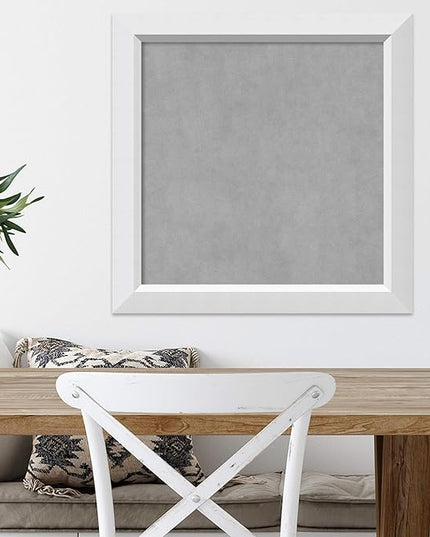 Amanti Art White Framed Magnetic Board 24x24 Medium Vision Board for use with Magnets, 100% Metal Sheet to Display Items as Office Decor or for Home Organization in mudroom, Kitchen or Kids Room
