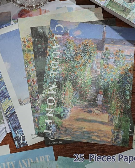 Vintage Oil Painting Scrapbook Sticker, Journaling Supplies for Junk Journal, 500+ Scrapbooking Washi Stickers & 25 Ephemera Papers Art Scrapbook Supplies for Adults Teens Women Girls Junk Journal