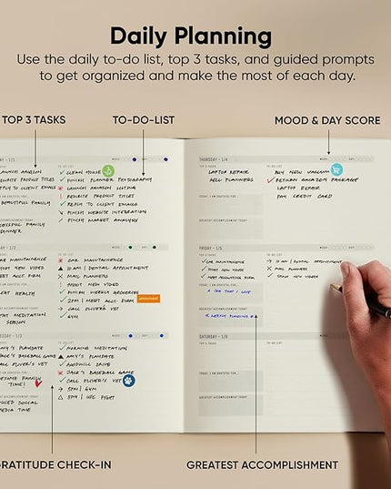 Dated, 2026 Planner, 8.5" x 11" - The #1 Productivity Planner to Achieve Your 2026 Goals - Planner 2026-2027 by PRODUCTIVITY STORE (A4, GREY)