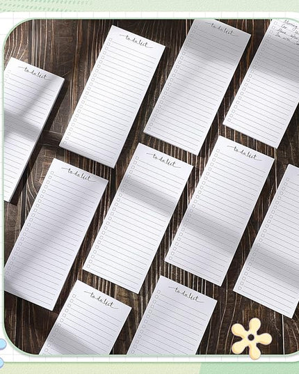 Censen 10 Pack 500 Sheets To Do List Notes Daily Checklist Notepads with 50 Sheets Each Undated Color Memo Pad Block Shopping List Pad Weekly Plan Notepad Organizer Planners(White,Lined)