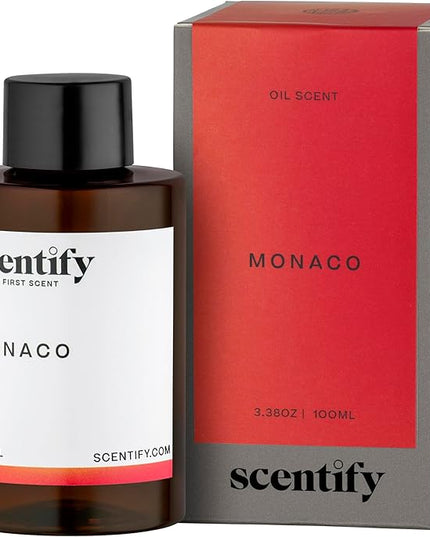 Scentify Monaco Aroma Oil Refill Scent for Oil Diffusers - Saffron, Jasmine, Amber, Cedar Scents - Luxurious Relaxing Aromatherapy Diffuser Fragrance 100ml, 3.38 oz
