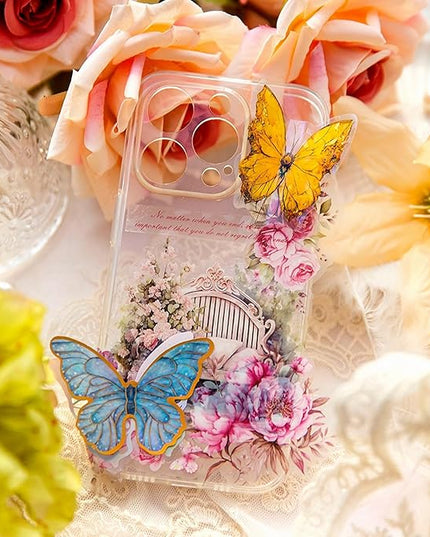 MiyouLuna 60Pcs PET Scrapbook Stickers, Vintage Aesthetic Designs for Scrapbooking Waterproof Journaling Supplies Junk Journal Ephemera with Storage Organizer