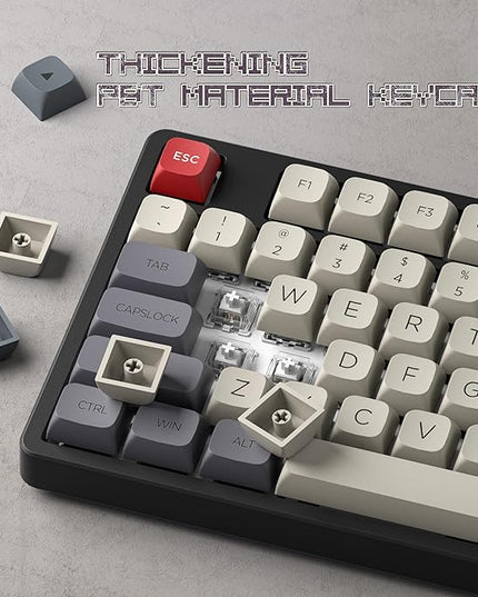 XDA Profile PBT Keycaps, Retro Game Console Custom Keycap Set, XVX Keyboard Keycap 75 Percent with Dye-Sublimation Suitable for Most 65% 80% 100% Gateron Cherry MX Switches Mechanical Keyboard