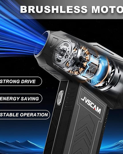 Compressed Air Duster - 180,000 RPM Electric Air Duster - with Brushless Motor, 3-Gear Adjustable Air Duster - for Keyboard, PC, Car, Air Bed, and Home Cleaning (X11-Black)