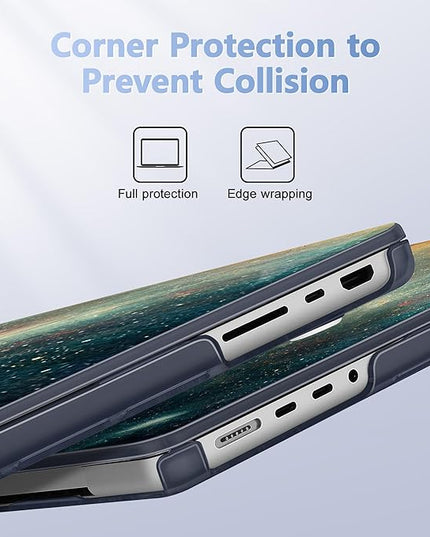 May Chen Case for MacBook Pro 14 inch, Models A2442 A2779 A2918 A2992 A3401 A3185 A3112 A3434, M1 M2 M3 M4 M5 Chip (2021-2025 Release), Plastic Hard Shell Case with Keyboard Cover, Flower Stars