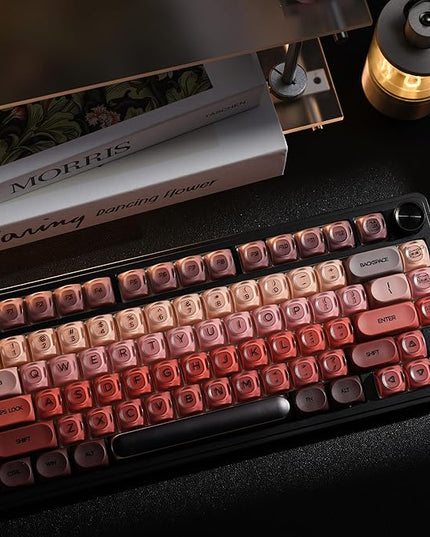 OHY PBT Keycaps, XVX Berry Kiss Theme Red Jelly HOA Profile Key Cap, 132-Key Cute Custom Keycaps (for Mechanical Keyboards with Cherry/Gateron MX Switches)-Lipstick