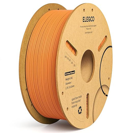 ELEGOO PLA Plus Filament 1.75mm Orange 1KG, PLA+ Tougher and Stronger 3D Printer Filament Dimensional Accuracy +/- 0.02mm, 1kg Spool(2.2lbs) Fits for Most FDM 3D Printers