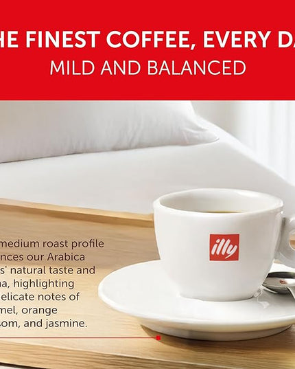 illy Ground Espresso Coffee, Classico Medium Roast, 100% Arabica, Premium Italian Coffee, Pre-Ground for Espresso Machines, 8.8oz, 6 Pack