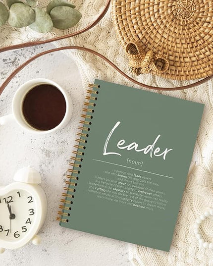 OXW Green Notebooks for Work, Leadership Gifts Office Work Notebook Journal for Writing Meeting Note Taking, Thank You Appreciation Gifts for Women Men Leader Boss Mentor Manager Principal, 5.5"x8.3"