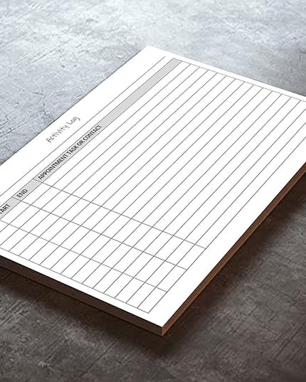 Activity Log Notepads(2 Pack, 50 Pages Each) Pad Planners to List a Task, Action or Contact. A Versatile Work Tool to Track Time & Office Productivity. 8.5 X 5.5, A5 Sheets. Made in the USA.