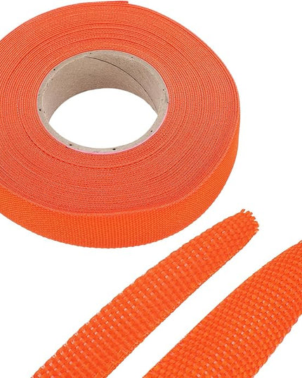 MECCANIXITY Braided Cable Sleeves Heat Shrinkable Fabric Sleeving, 5/8" 40ft Orange 2:1 Ratio Heat Shrinkable Cord Protector for Harness Cable, Network Cable Protection, Cable Management