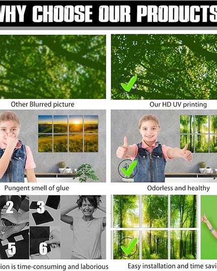 YPY Sound Proofing Panels for Walls: 8 Pack 48"x32" Decorative Art Acoustic Panel Sound Dampening Panels Absorbing Treatment
