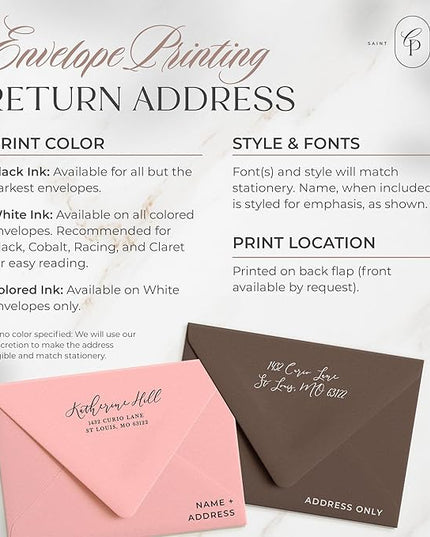 Curio Press Personalized Stationery for Women & Men - A2 Folded Note Cards with Monogram and Name, Fold Over Monogrammed Stationery Thank You Cards with Custom Notecards - Delicate Mono Fold