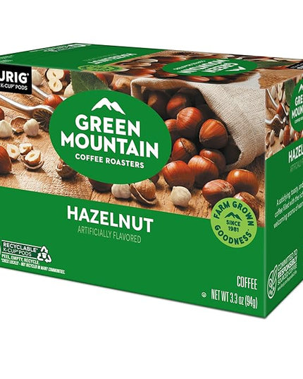 Green Mountain Coffee Roasters Hazelnut, Keurig Single Serve K-Cup Pods, Light Roast Coffee, 60 Count, (6 Packs of 10)