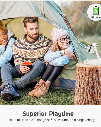 TechGlow Foldable Cellphone Stand with Bluetooth Speaker and Charging Function Birthday Gifts for Men Women Mother Father Brother Sister Teens Cool Tech Gadgets-White
