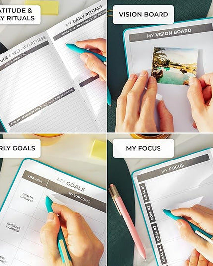 Clever Fox Daily Planner – Undated Planning Notebook with Hourly Schedule & To-Do List – Personal Day Task & Work Organizer, 6 Months (Turquoise)