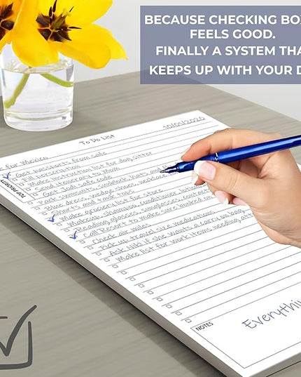 TO DO List Planner Notepad, 60 Page Planning Pad. Undated ToDo Checklist w/Priority & Note Sections. Organize & Track Projects, Clients or Daily Tasks. 8.5 X 11, A4 Tear Sheets.