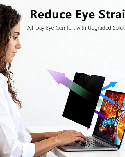 Halloive Magnetic Privacy Screen Protector Compatible with MacBook Air 13.6/13 Inch (2022-2025, M2, M3，M4), Hard Shell Case + Keyboard Cover + Screen Protector Crystal Clear Anti-Spy Anti Fingerprint