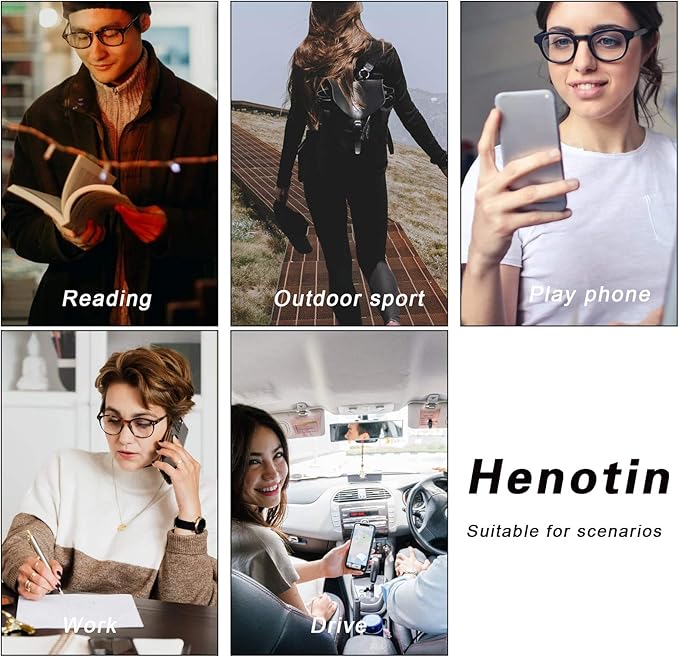 Henotin 3 Pack Blue Light Blocking Reading Glasses,Spring Hinge Computer Readers for Men Women,Anti UV Ray Filter Eyeglasses (Mixed Color, 0.75)