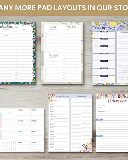 bloom daily planners Horizontal Weekly Tear-Off To Do List Planning Pad - Undated Notepad Organizer & Healthy Habit Tracker - 8.5” x 11” - Floral