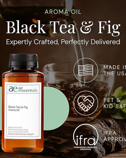 Black Tea & Fig Aroma Oil, Essential Oils Blend for Diffusers & Scent Machines, Herbal Fruity Blend and Amber, Aromatherapy, Cold Air Diffuser Compatible, 300 mL