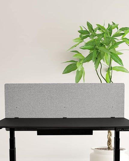Stand Up Desk Store ReFocus Clamp-on Acoustic Desk Divider Privacy Panel That Reduces Noise and Visual Distractions (Cool Gray, 59" x 23.6", 23.6" x 23.6", & 23.6" x 23.6")