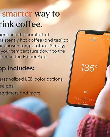 Ember Temperature Control 14oz Smart Mug 2, App-Controlled and Rechargeable Heated Coffee Cup Warmer with Intelligent LED Display, Sage Green.