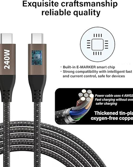 1000W 10-Port GaN 4 Desktop Charging Station with 240W 6.6 ft Data Cable - Compatible with Tablets, Phones, Laptops, Gaming Consoles, Headphones