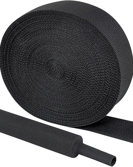 Heat Shrinkable Braided Sleeving 2:1 Ratio- Abrasion Protection Flexibility Wiring Harness Cable Sheath (1" ID, 16ft)