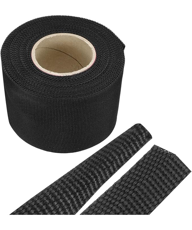 MECCANIXITY Braided Cable Sleeves Heat Shrinkable Fabric Sleeving, 2" 26ft Black 2:1 Ratio Heat Shrinkable Cord Protector for Harness Cable, Network Cable Protection, Cable Management