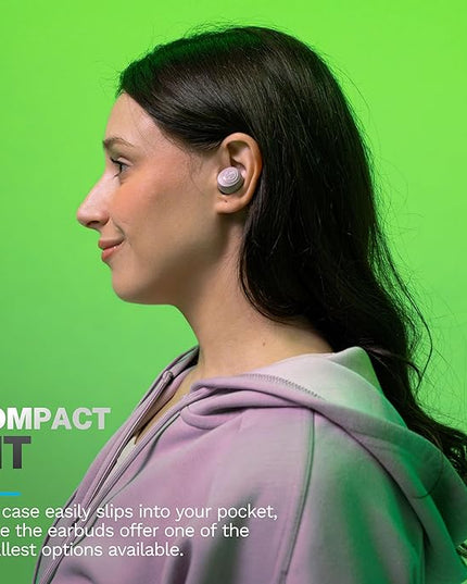 JLab Go Air Pop+ True Wireless Earbuds, in Ear Headphones, Bluetooth Earphones, 35H Playtime Ear Buds, Bluetooth Earbuds with Microphone, USB-C Charging Case, Dual Connect, EQ3 Sound, Mauve