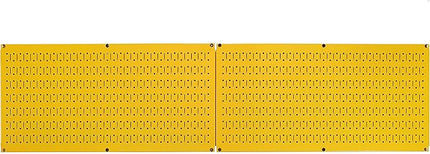 Wall Control Pegboard Rack Horizontal Metal Pegboard Garage Tool Storage Pack - Two 32-Inch Wide x 16-Inch Tall Easy To Install Peg Boards (Yellow)