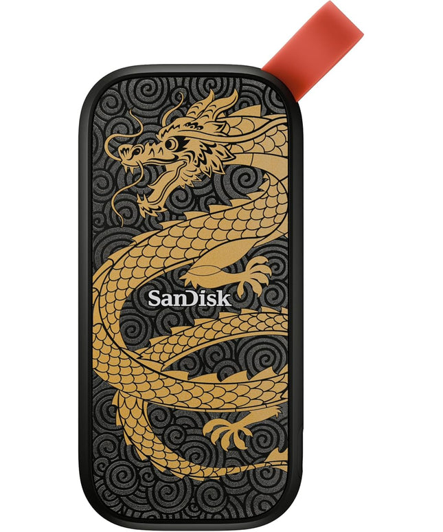 SanDisk 1TB Portable SSD, Dragon Edition - Up to 800MB/s, USB-C, USB 3.2 Gen 2, Updated Firmware - External Solid State Drive - ‎SDSSDE30-1T00-GD25