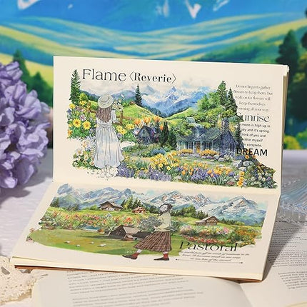 MiyouLuna 6 Rolls Scenic Landscape PET Tape, Seamless Countryside and Mountain Views Decorative Scrapbook Supplies for Journaling Planners and Creative Crafting