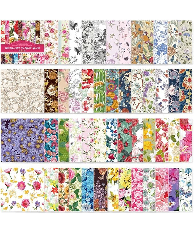 Origami Paper Kit 50 Sheets 70GSM 6 Inch Square Double Sided Color 50 Vivid Japanese Washi Chiyo Colors for Hand Crafts Origami Paper Arts Creativity.Rose