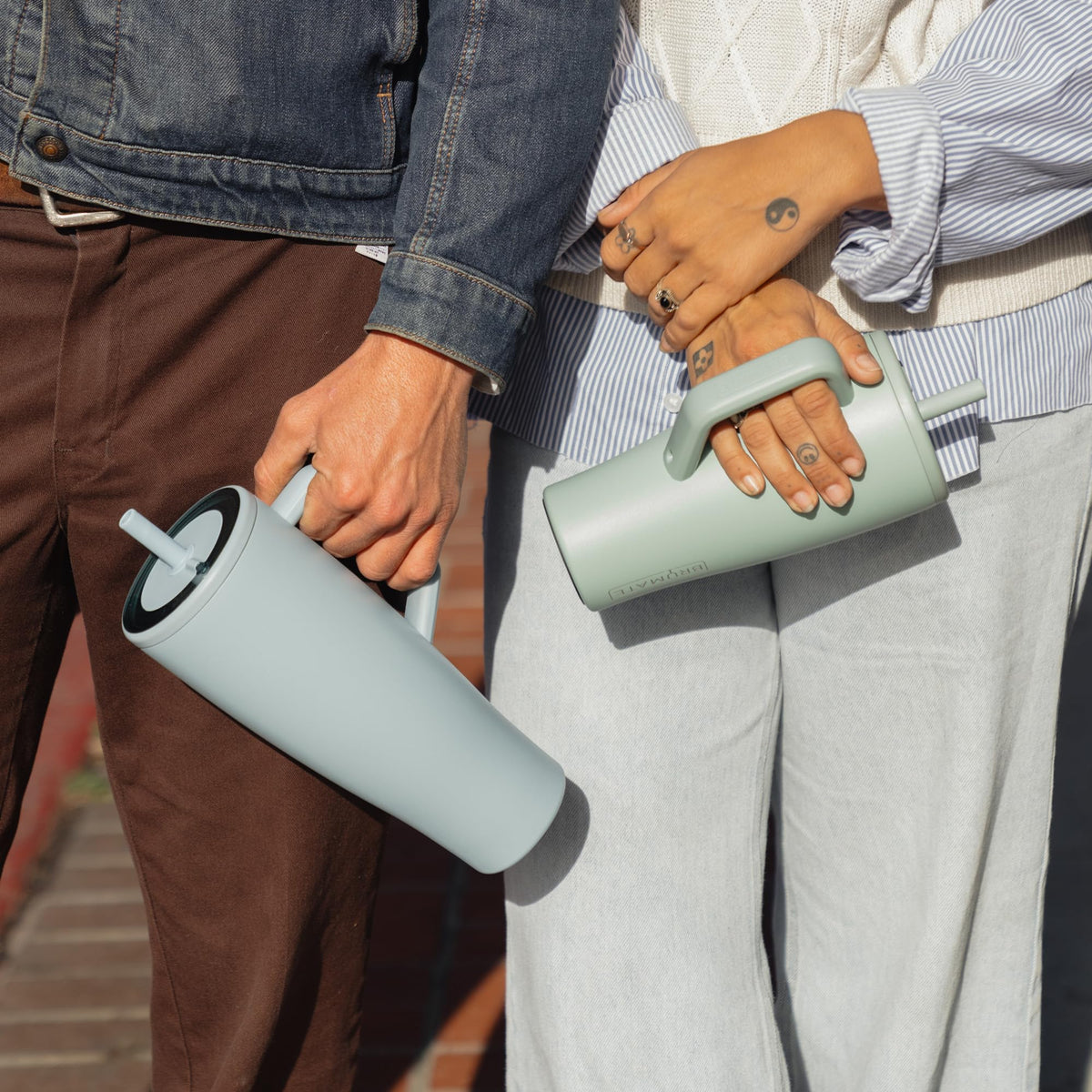 BrüMate Era 40 oz Tumbler with Handle and Straw | 100% Leakproof Insulated Water Bottle Tumbler with Lid and Flexible SoftSip Straw | Made of Stainless Steel | Cup Holder Friendly | 40oz (Sage)